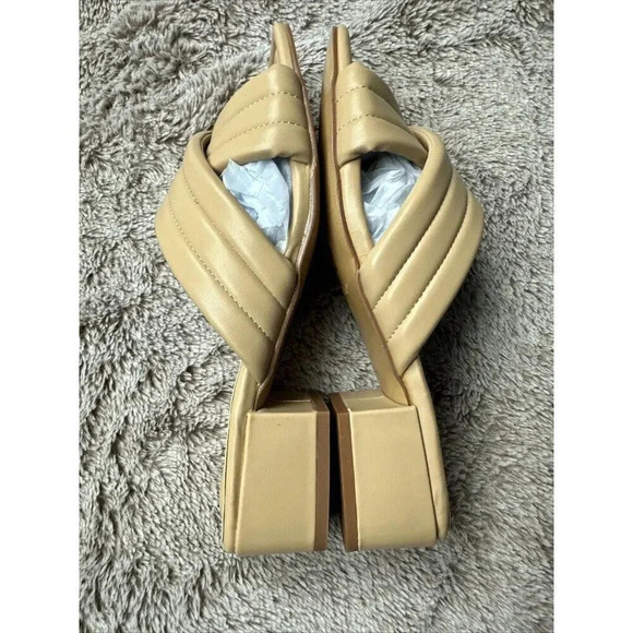 Greatonu Women's Chunky Heeled Sandals Square Open Toe Mules Heels Cross Band Su - Picture 11 of 15